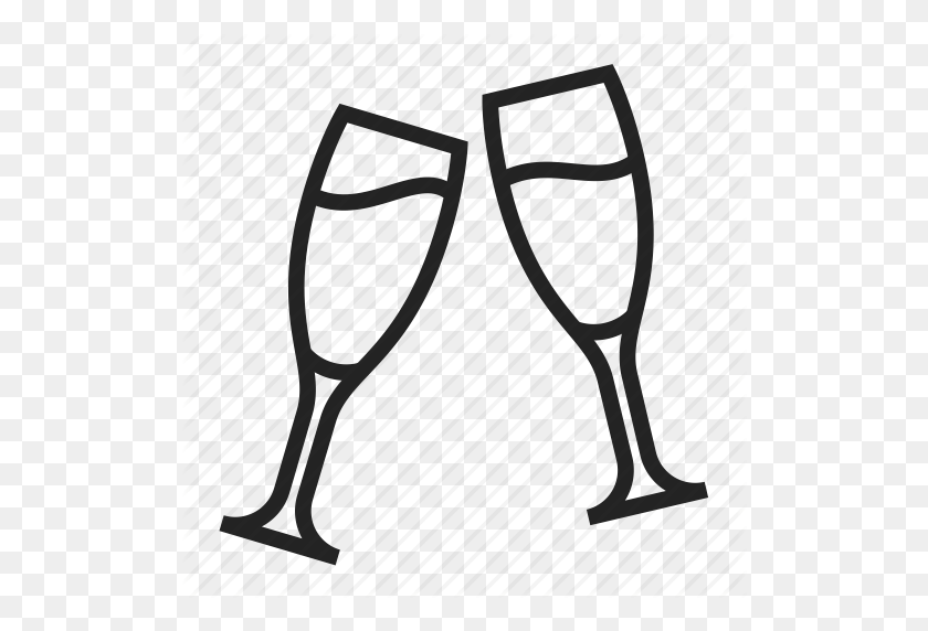 512x512 Празднование, Шампанское, Значок Очки - Флейта Для Шампанского Клипарт