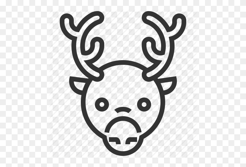 512x512 Celebration, Christmas, Deer, Holiday, Merry, Reindeer, Xmas Icon - Reindeer Black And White Clipart