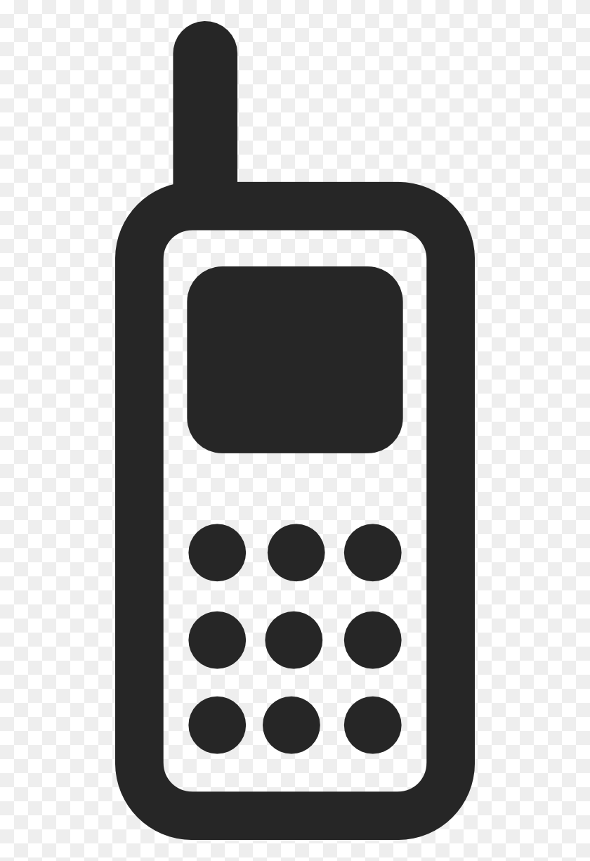 512x1165 Клипарт Сотовый Телефон Бесплатный Клипарт Clipartix - Номер 2 Черно-Белый Клипарт