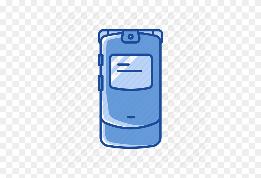 512x512 Сотовый Телефон, Раскладушка, Телефон, Значок Телефона С Бритвой - Раскладной Телефон Png