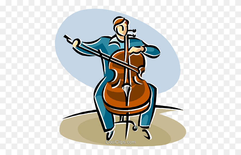 458x480 Cellist Royalty Free Vector Clip Art Illustration - Cello Clipart