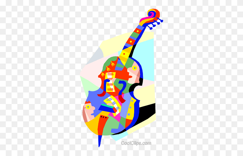 288x480 Cello Design With Musical Motif Royalty Free Vector Clip Art - Cello Clipart