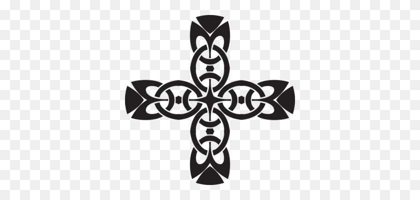 340x340 Кельтский Крест, Кельты, Кельтский Узел, Кельтское Искусство - Богато Украшенный Крест Клипарт