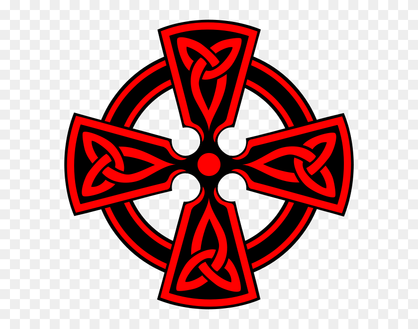 600x600 Celtic Cross Vodicka Decorative Triquetras Red - Celtic Cross PNG