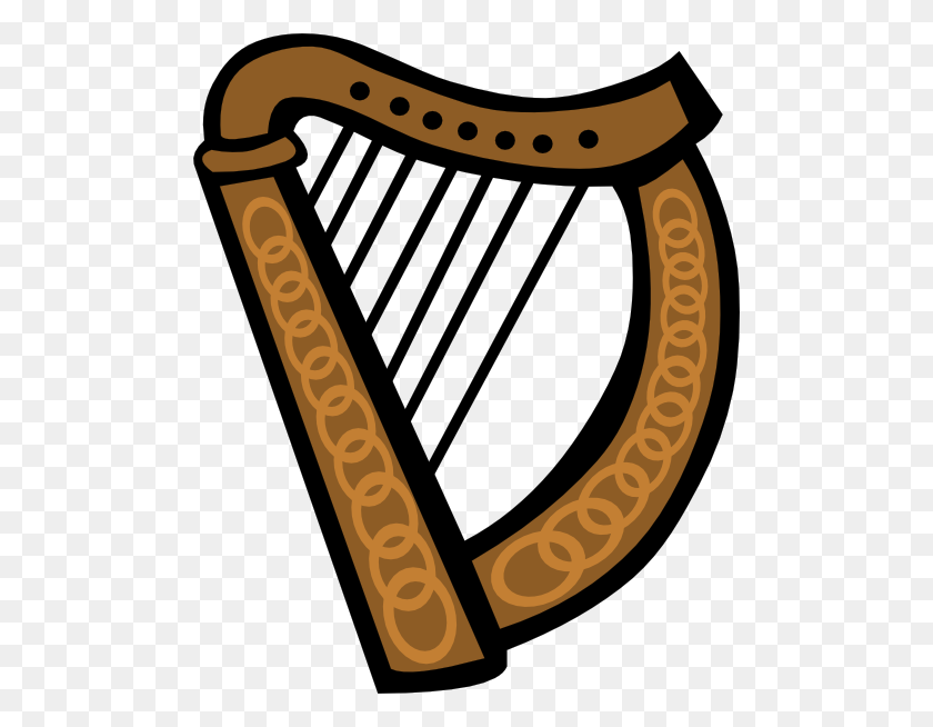 492x594 Celtic Harp Clip Art Free Vector - Irish Clip Art Free