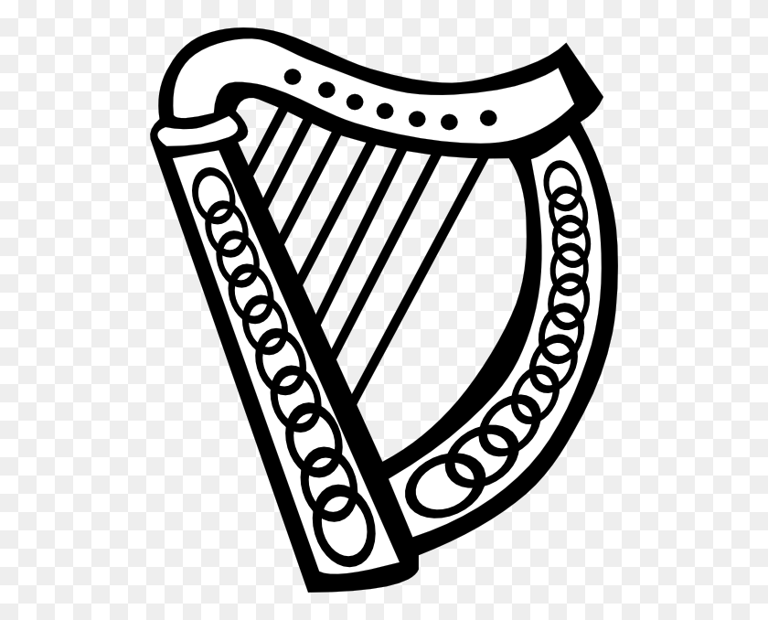 512x618 Celtic Harp Clipart - Celtic Clip Art
