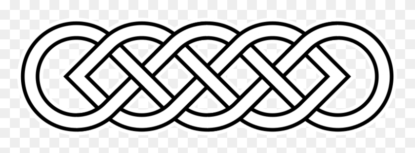 Celtic Knot Basic - Кельтский крест, черно-белый клипарт