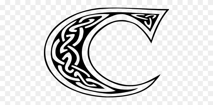 494x355 Celtic Letter C - Celtic Heart Clipart