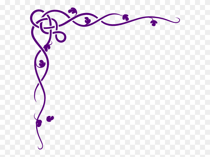 600x569 Кельтская Лоза Фиолетовый Клипарт - Фиолетовая Граница Png