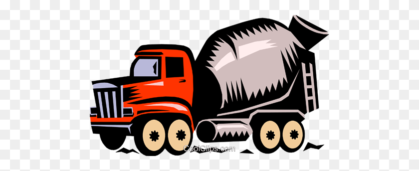 480x283 Cement Truck Royalty Free Vector Clip Art Illustration - Cement Clipart