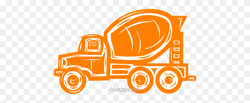480x288 Cement Truck Royalty Free Vector Clip Art Illustration - Concrete Clipart