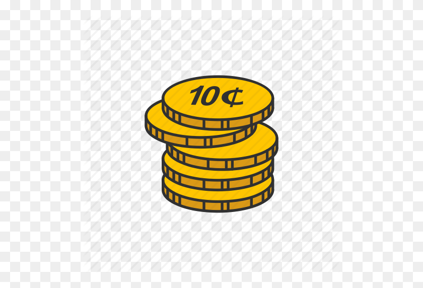512x512 Cents, Coins, Dime, Ten Cents Icon - Dime PNG