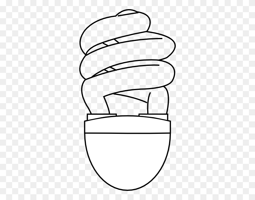 318x599 Cfl Compact Fluorescent Light Bulb Outline Clip Art Free Vector - Book Outline Clipart