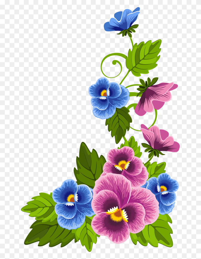 663x1024 Ch B Esquineras - Violet Flower Clipart