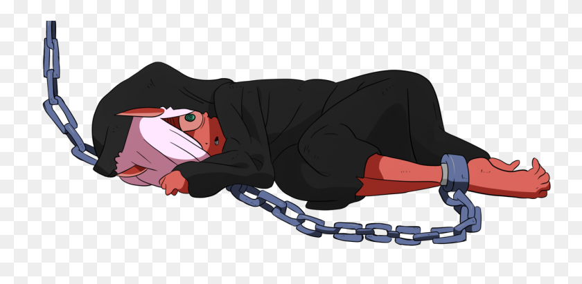 1330x600 Chained Red Oni Zero Two - Zero Two PNG