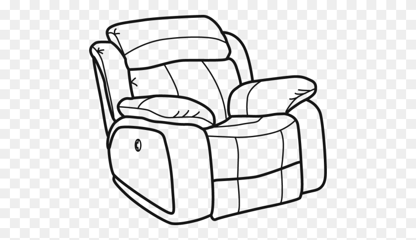 480x424 Chair Clipart Recliner Chair - Pajamas Clipart Black And White
