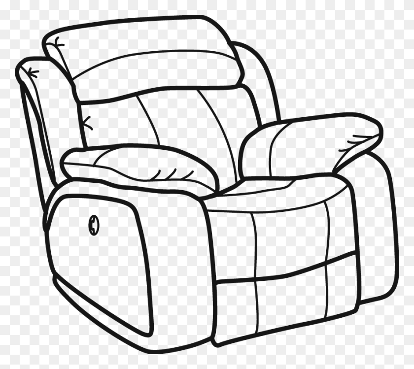 885x782 Chair Clipart Recliner Free Clip Art Stock Illustrations - Chair Clipart Black And White
