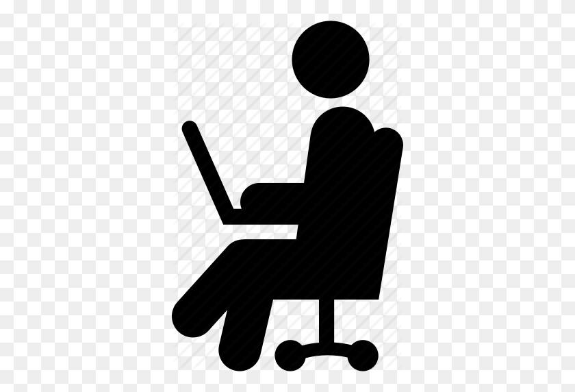 338x512 Chair, Computer, Laptop, Office, Person, Sitting, Student Icon - Person Sitting In Chair PNG