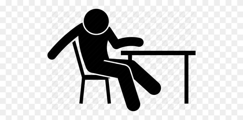 512x356 Chair, Lazy, Man, Sitting, Table Icon - People Sitting At Table PNG