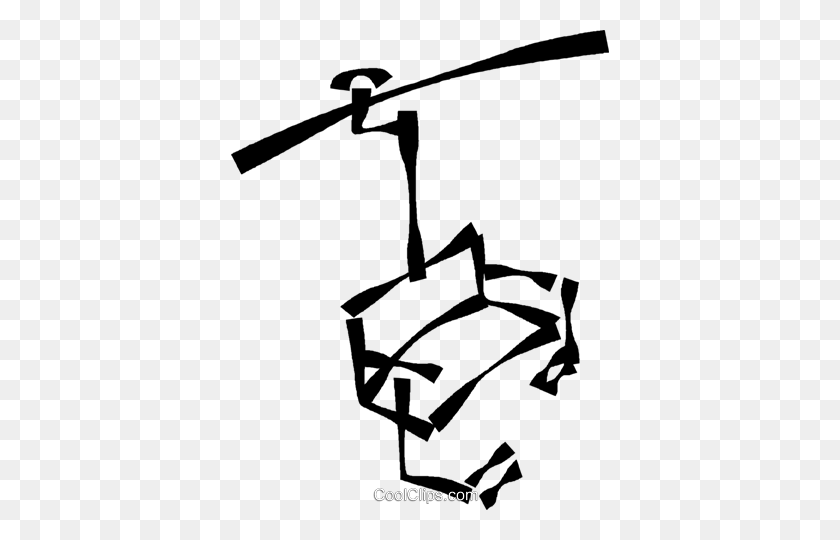 378x480 Chair Lift Royalty Free Vector Clip Art Illustration - Ski Lift Clipart