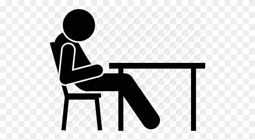 512x403 Chair, Man, Resting, Sleeping, Table Icon - People Sitting At Table PNG
