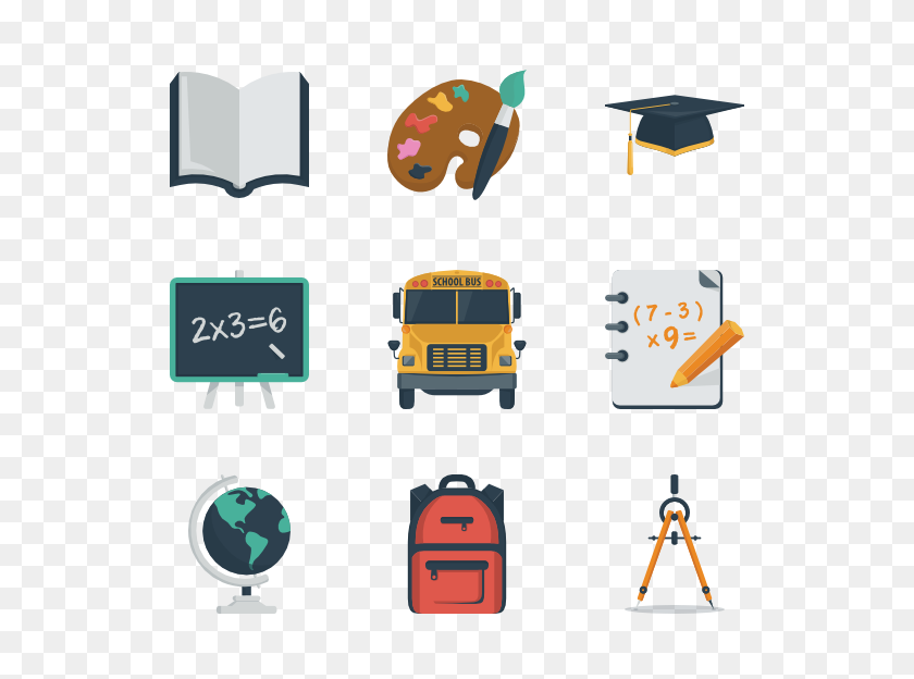 600x564 Chalkboard Icons - School Bus Clipart PNG