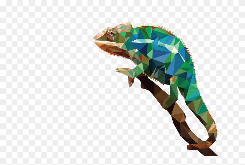1200x776 Chameleon Polygon Art On Behance - Chameleon PNG