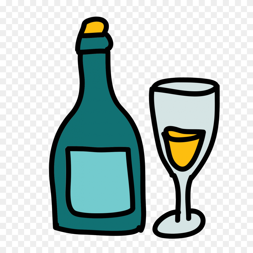 1600x1600 Champagne Bottle Icon - Glass Bottle PNG