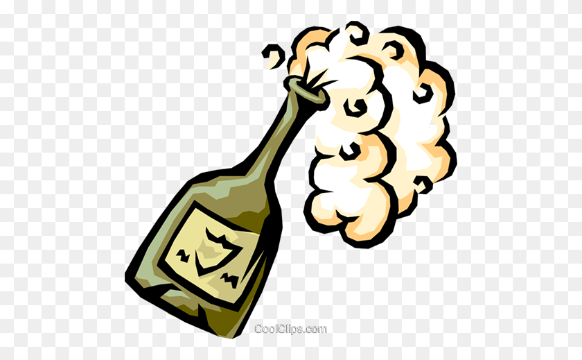 480x459 Champagne Bottle Popping Royalty Free Vector Clip Art Illustration - Clipart Champagne