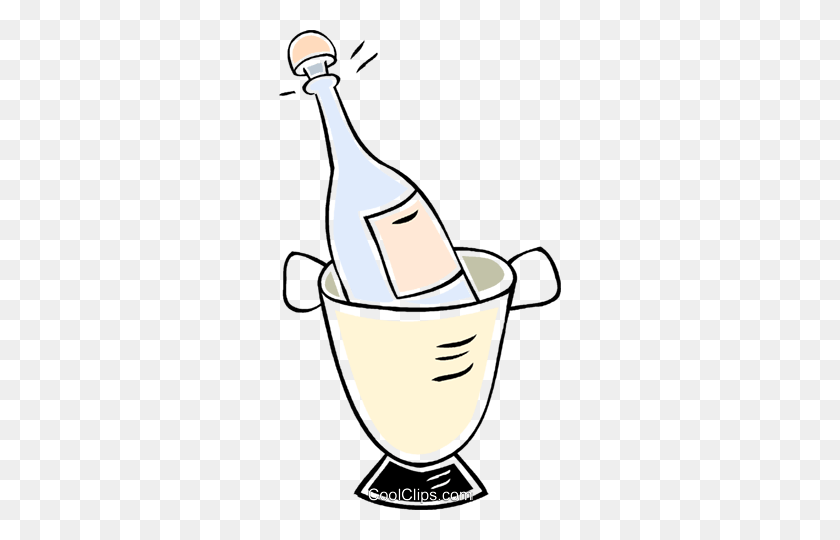 282x480 Бутылка Шампанского Роялти Бесплатно Векторные Иллюстрации - Бутылка Шампанского Клипарт