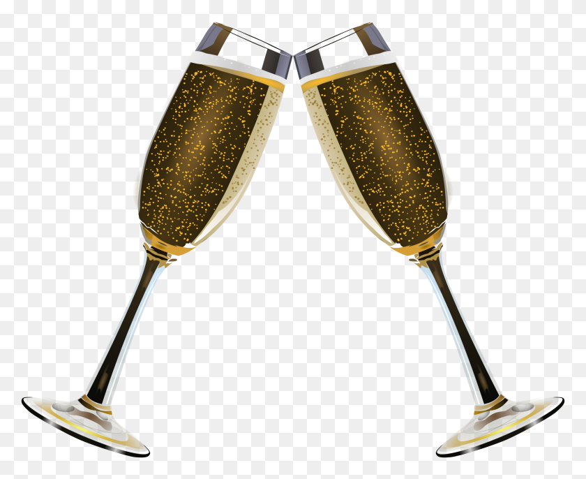 2400x1928 Champagne Duo Of Glasses Transparent Png - Transparent Glass PNG
