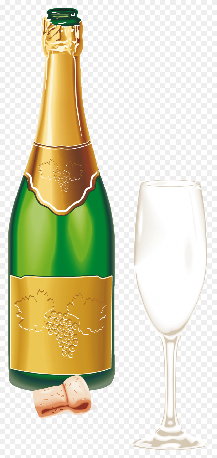 993x2181 Champagne Png Images, Champagne Bottle Glass Png - Moet PNG