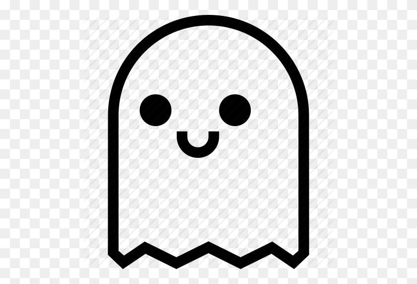 512x512 Character, Cute, Ghost, Halloween, Phantom, Smile, Specter Icon - Cute Ghost PNG