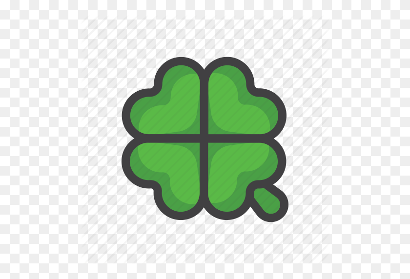 512x512 Charm, Clover, Four Leaf, Four Leaf Clover, Luck, Slot Machine Icon - Four Leaf Clover PNG