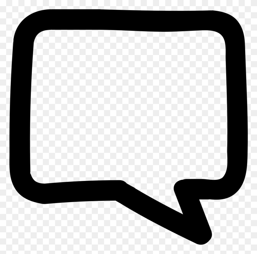981x970 Chat Bubble Hand Drawn Outline Png Icon Free Download - Chat Bubble PNG