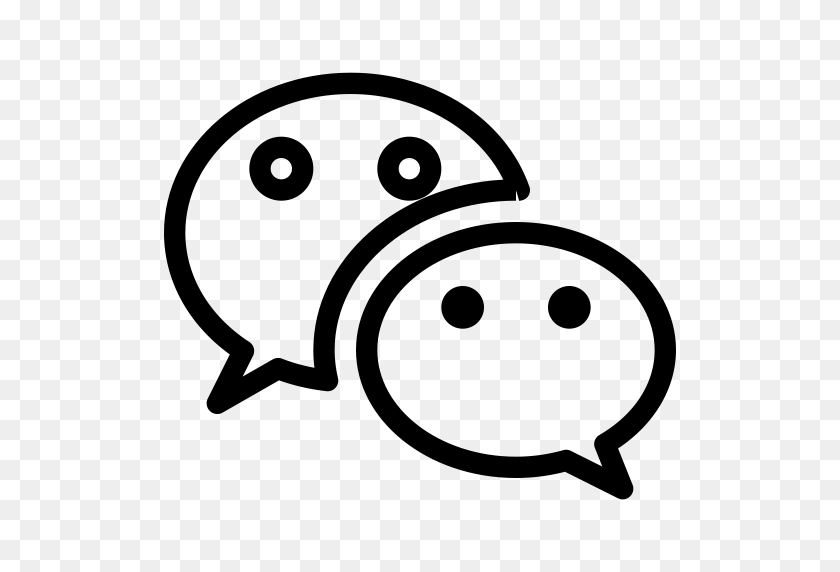 512x512 Chat, Comunicación, Icono De Línea, Social, Hablar, Icono De Wechat - Wechat Png