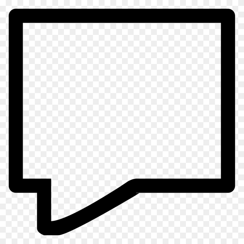 981x980 Chat Speech Bubble Outline Of Straight Rectangular Shape Png - Rectangle Outline PNG