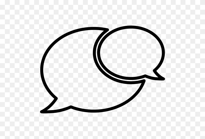 512x512 Chat, Two, Oval, Outlined, Speech, Bubbles Icon Free Of Slim Icons - Chat PNG