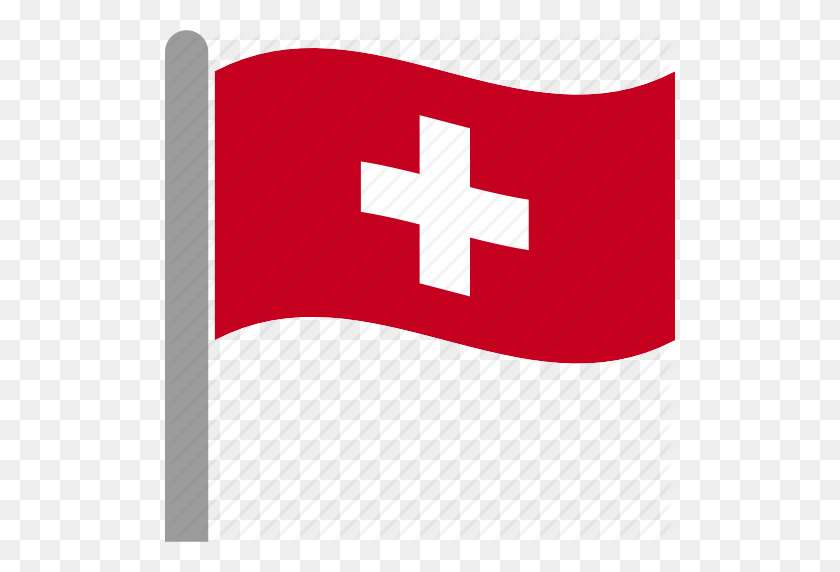 510x512 Che, Country, Flag, Pole, Swiss, Switzerland, Waving Icon - Flagpole PNG