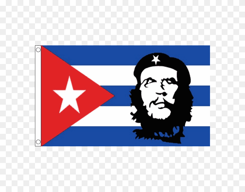 600x600 El Che Guevara De La Bandera De Cuba - Bandera Cubana Png