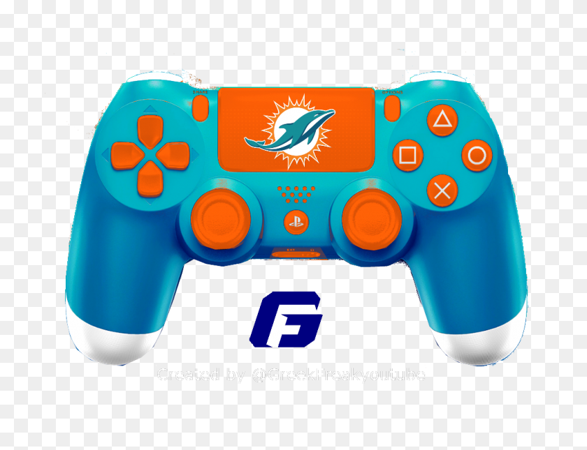 1024x768 Check Out All My Nfl Controller Concept Miami Dolphins Design - Ps4 Controller PNG