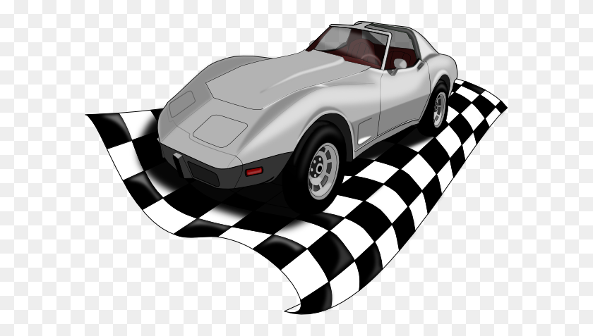 600x417 Checker Corvette Clip Art - Corvette PNG
