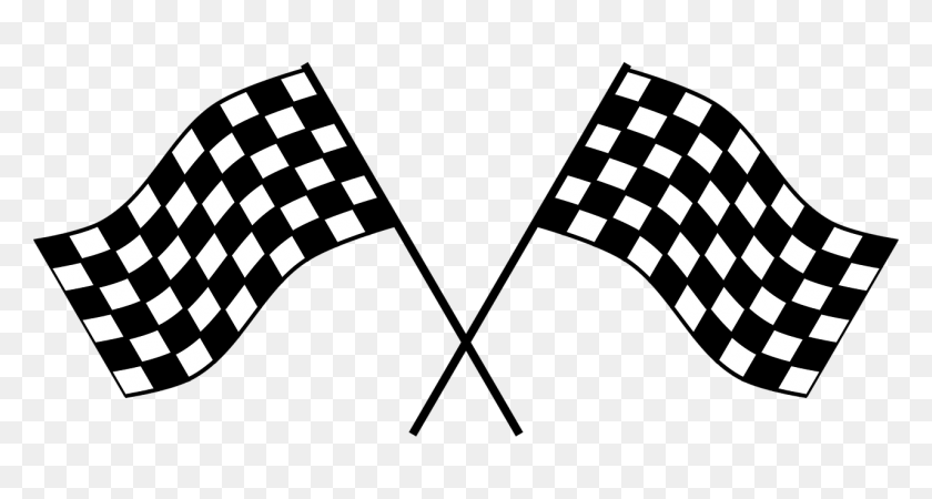 1280x640 Checker, Flag, Race, Checkered Flag, Checkered - Race Car Black And White Clipart