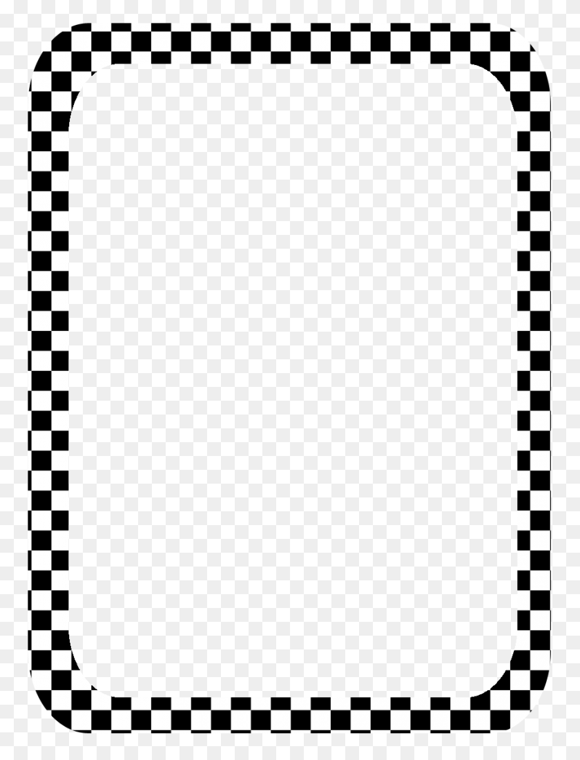 900x1200 Checkered Flag Border Clipart - Page Border PNG
