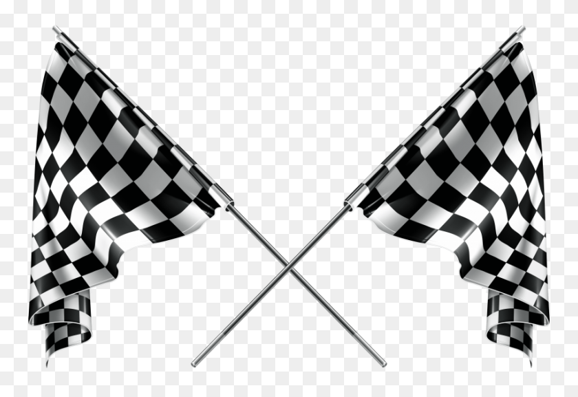 850x564 Checkered Flags Png - Checkered Flag Clip Art