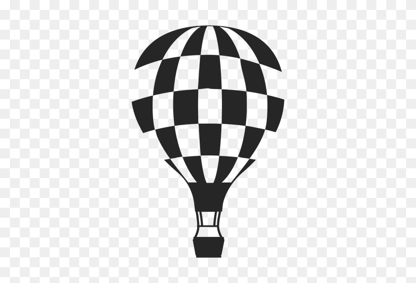 512x512 Checkered Hot Air Balloon Silhouette - Checkered PNG