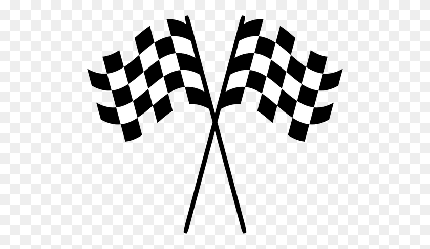 500x427 Checkered Racing Flags - Finish Line Clipart Black And White