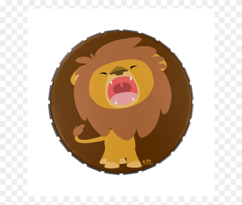 650x650 Cheerful Madness!! Cute Roaring Cartoon Lion Merch Collection - Lion Roar PNG