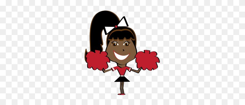 265x300 Animadora Cliparts Negro - Cute Cheerleader Clipart