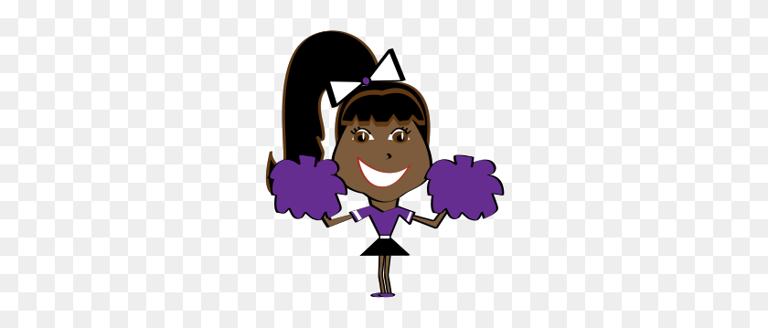 271x299 Cheerleader With Poms - Megaphone With Pom Poms Clipart